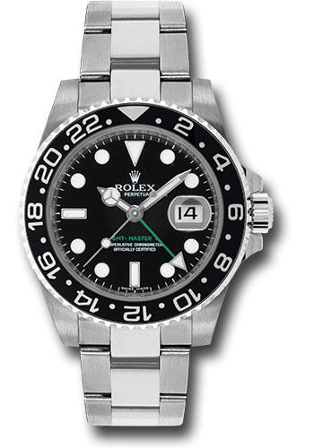 Rolex Steel GMT-Master II 40 Watch Black Bezel Black Dial