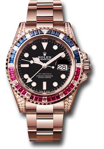 Rolex Everose GMT-Master II 40 Watch Diamond Lugs Diamond