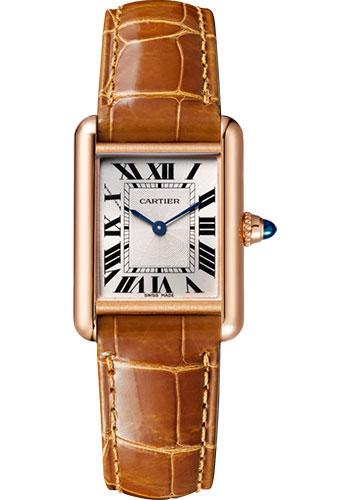 Cartier Tank Louis Cartier Watch - 33.7 mm x 25.5 mm Rose Gold Case - Silvery Blue Dial - Navy Blue Alligator Strap - WGTA0058